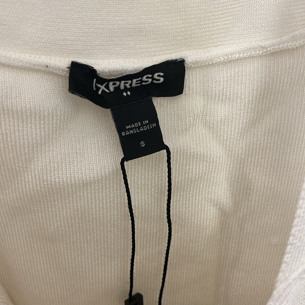 White tiered knit tank top Express size small NWT - Picture 2 of 3